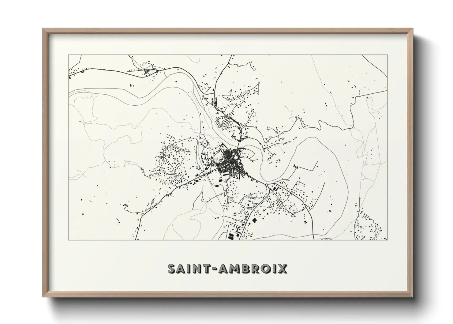 Une affiche de carte sur Saint-Ambroix