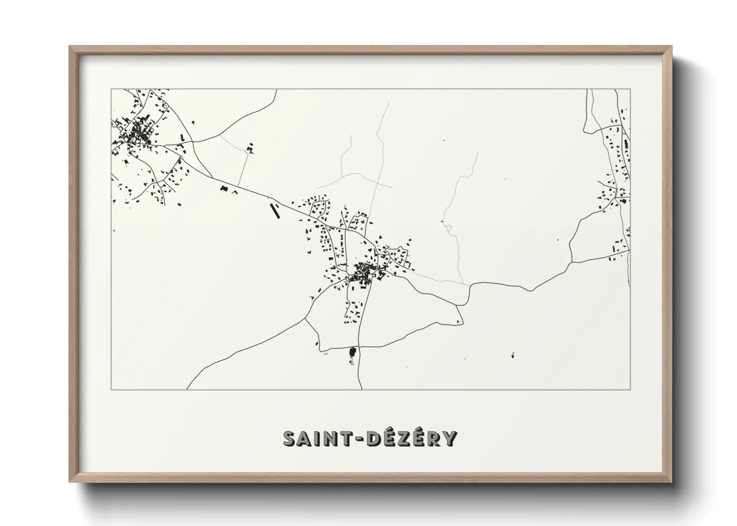 Une affiche de carte sur Saint-Dézéry
