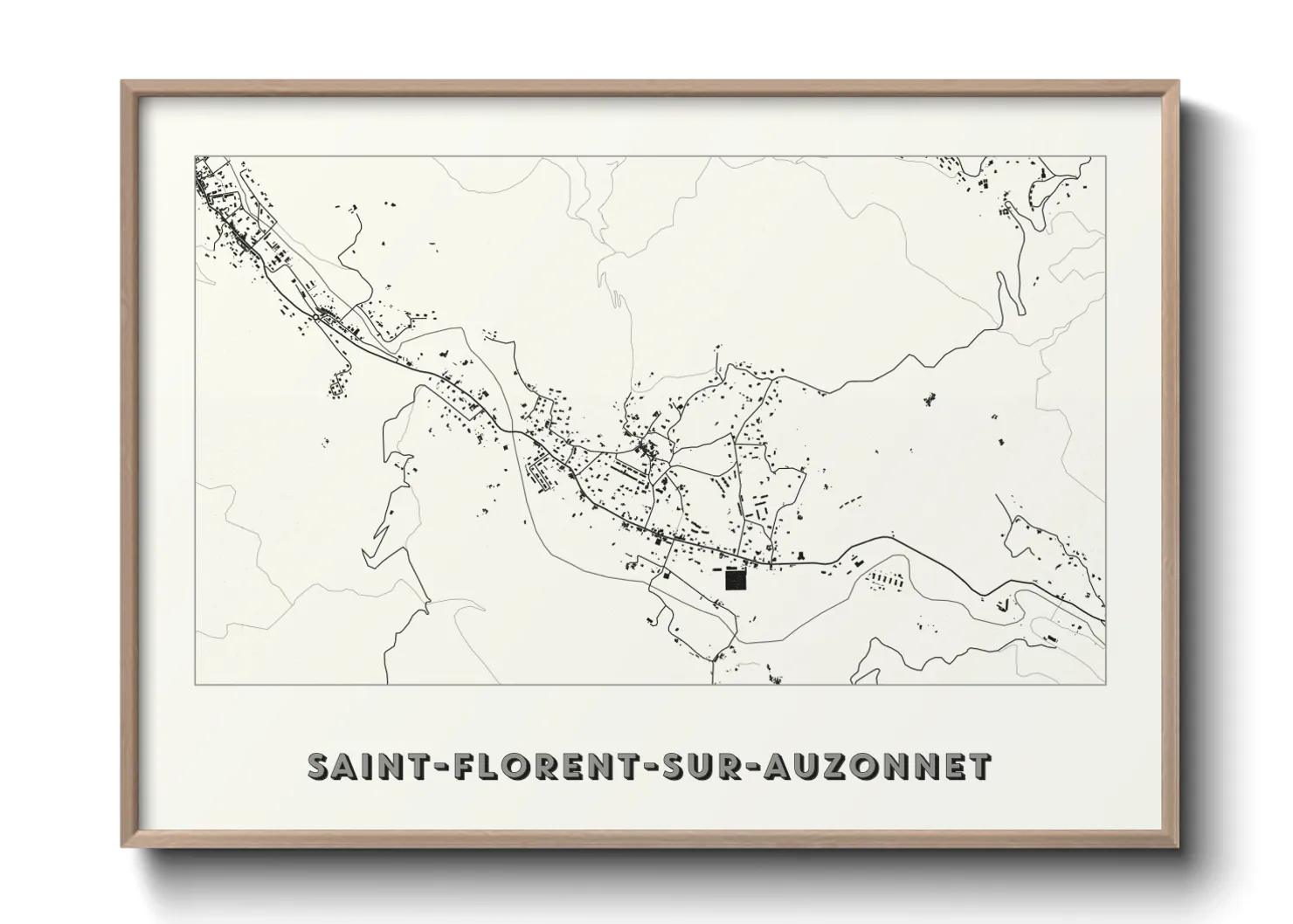 Une affiche de carte sur Saint-Florent-sur-Auzonnet
