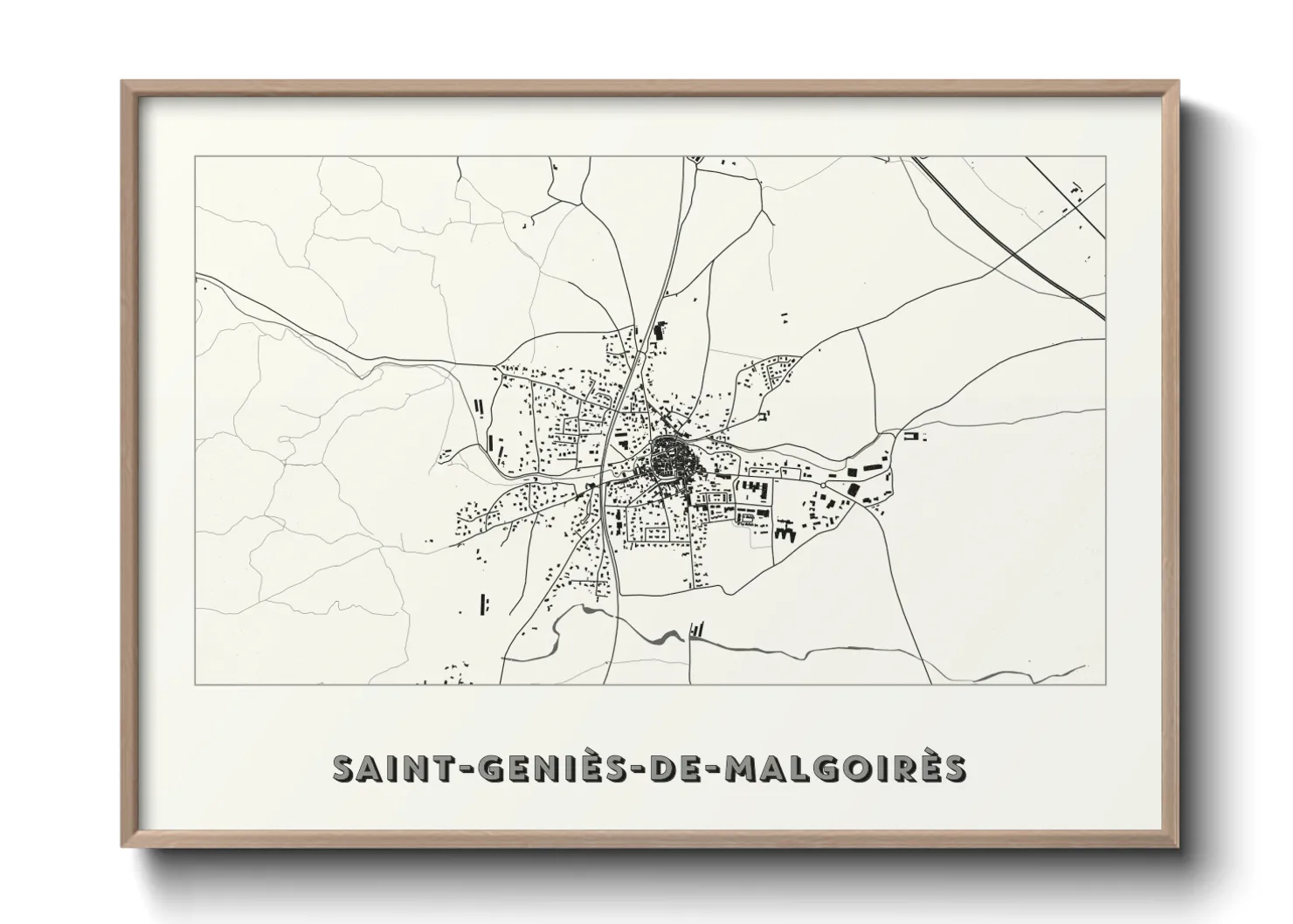 Une affiche de carte sur Saint-Geniès-de-Malgoirès