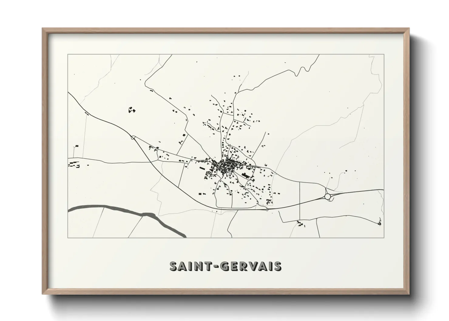 Une affiche de carte sur Saint-Gervais