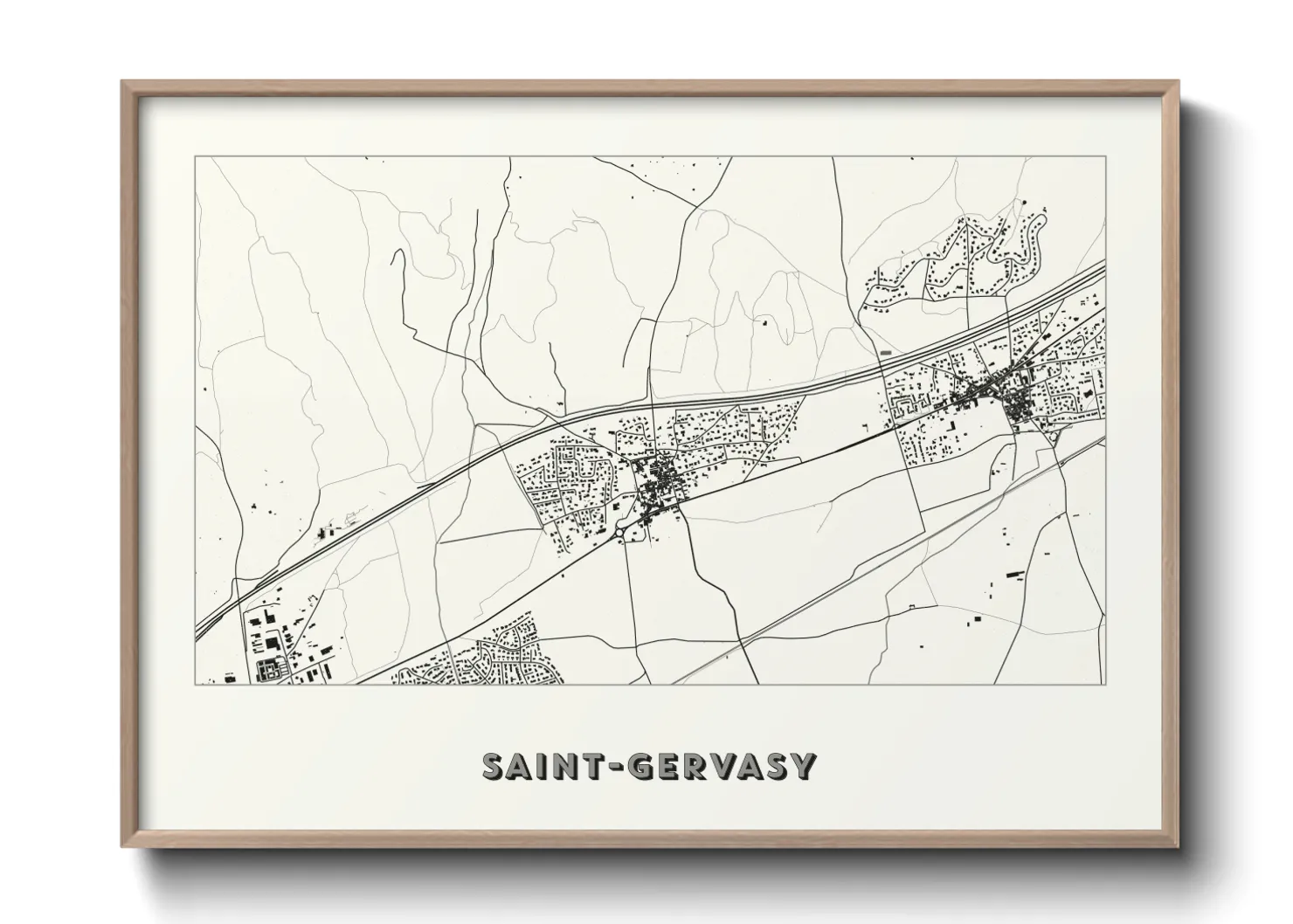 Une affiche de carte sur Saint-Gervasy
