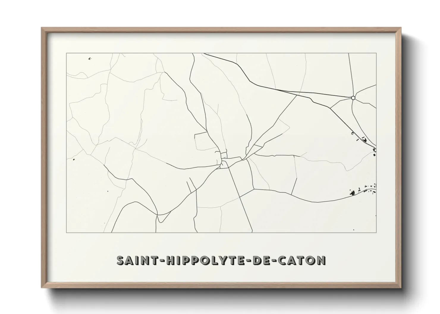 Une affiche de carte sur Saint-Hippolyte-de-Caton