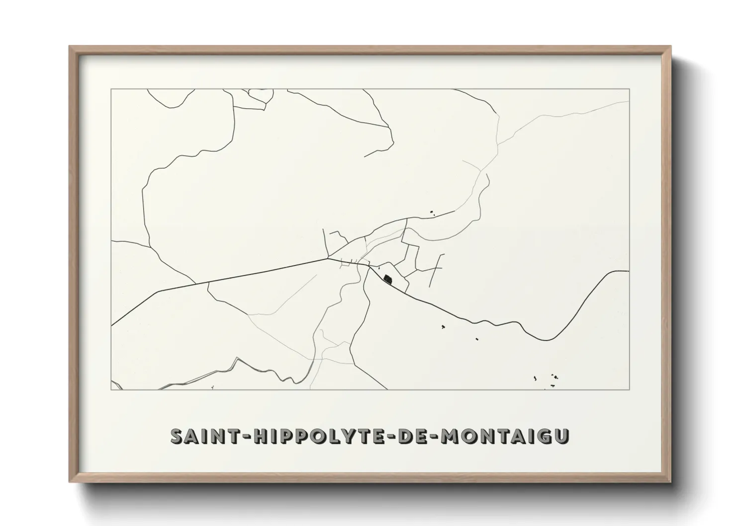 Une affiche de carte sur Saint-Hippolyte-de-Montaigu