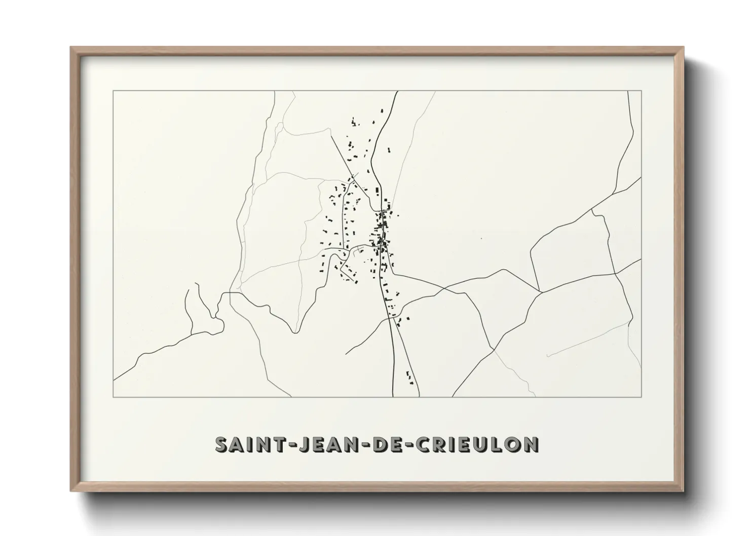 Une affiche de carte sur Saint-Jean-de-Crieulon