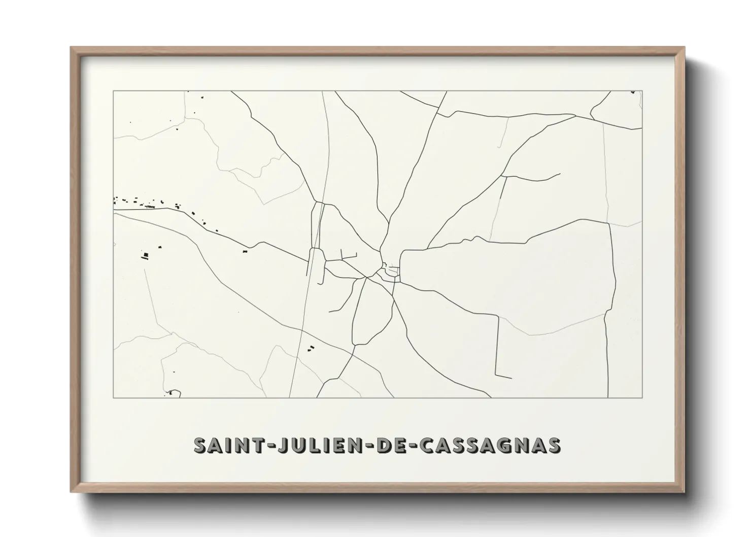 Une affiche de carte sur Saint-Julien-de-Cassagnas