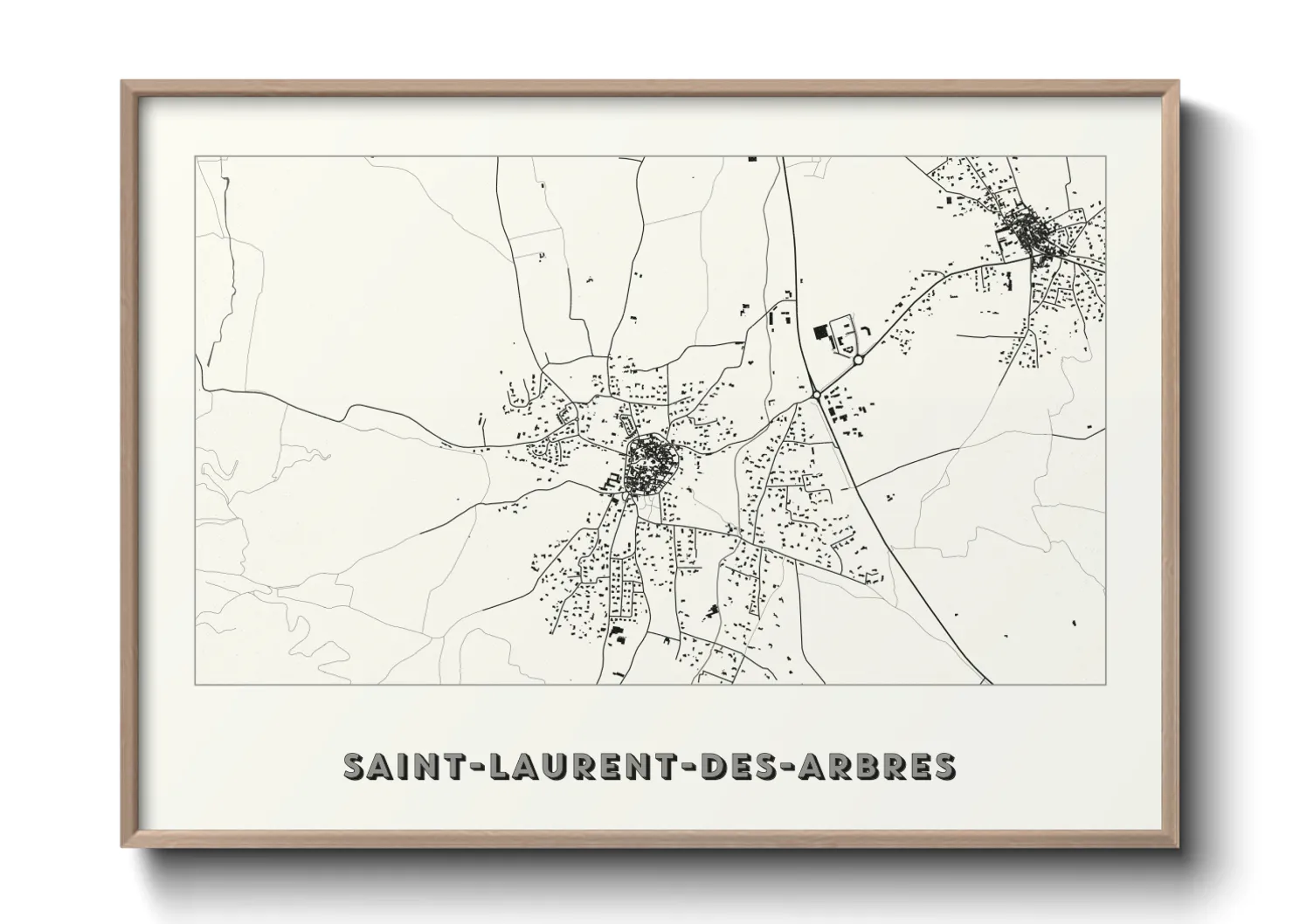 Une affiche de carte sur Saint-Laurent-des-Arbres