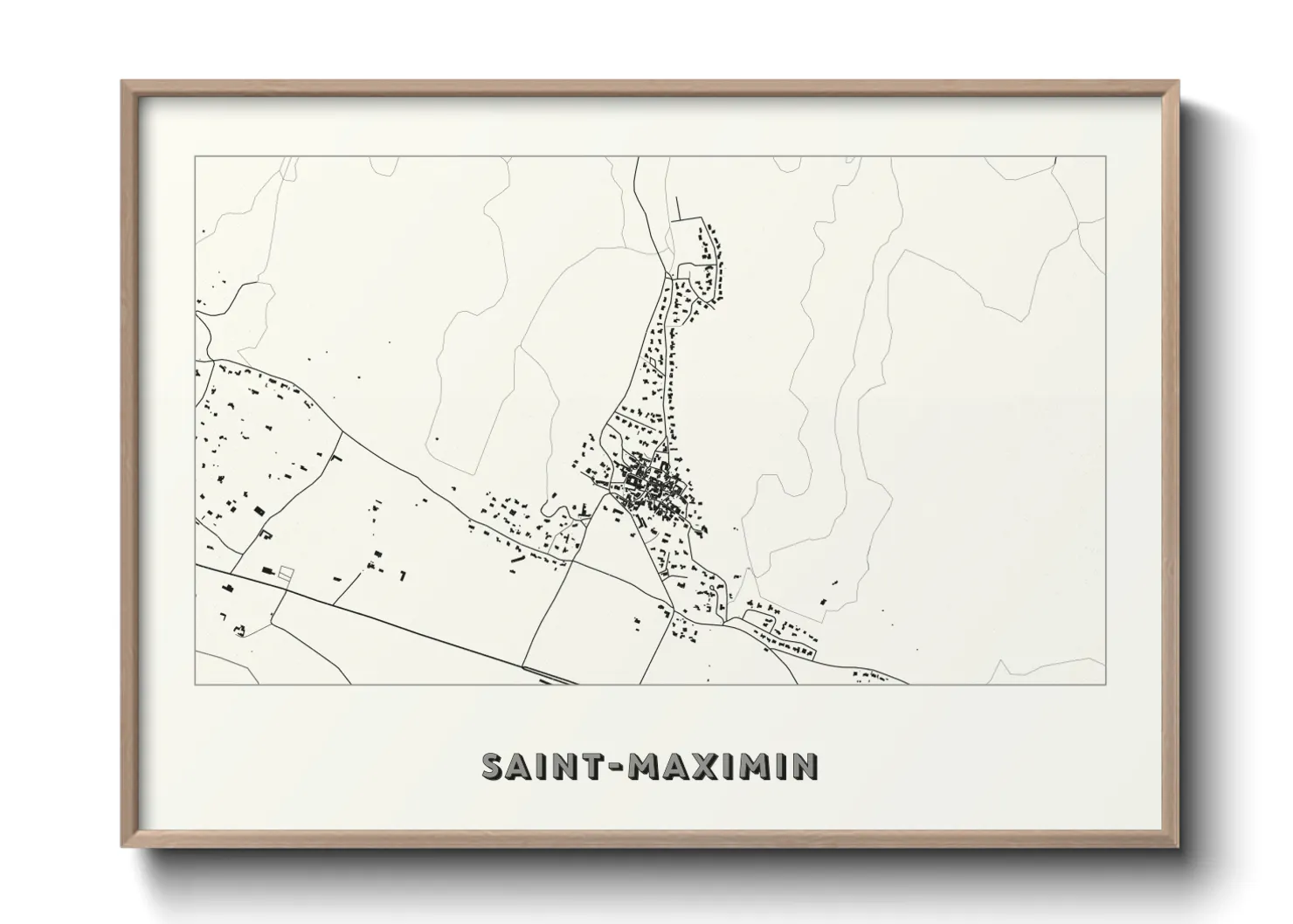 Une affiche de carte sur Saint-Maximin