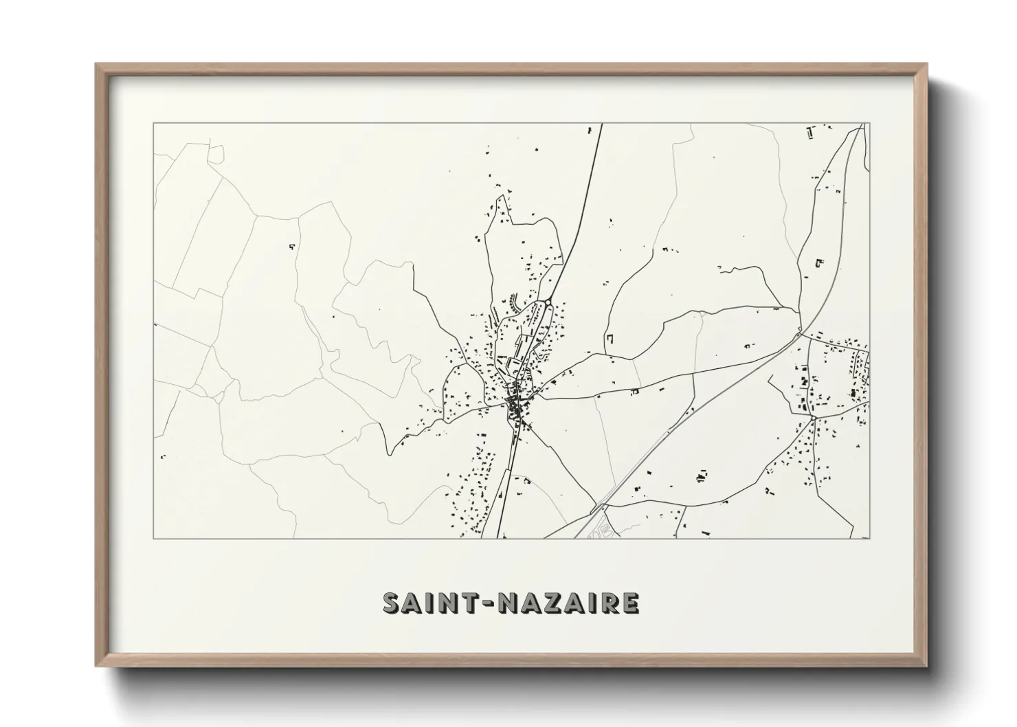 Une affiche de carte sur Saint-Nazaire