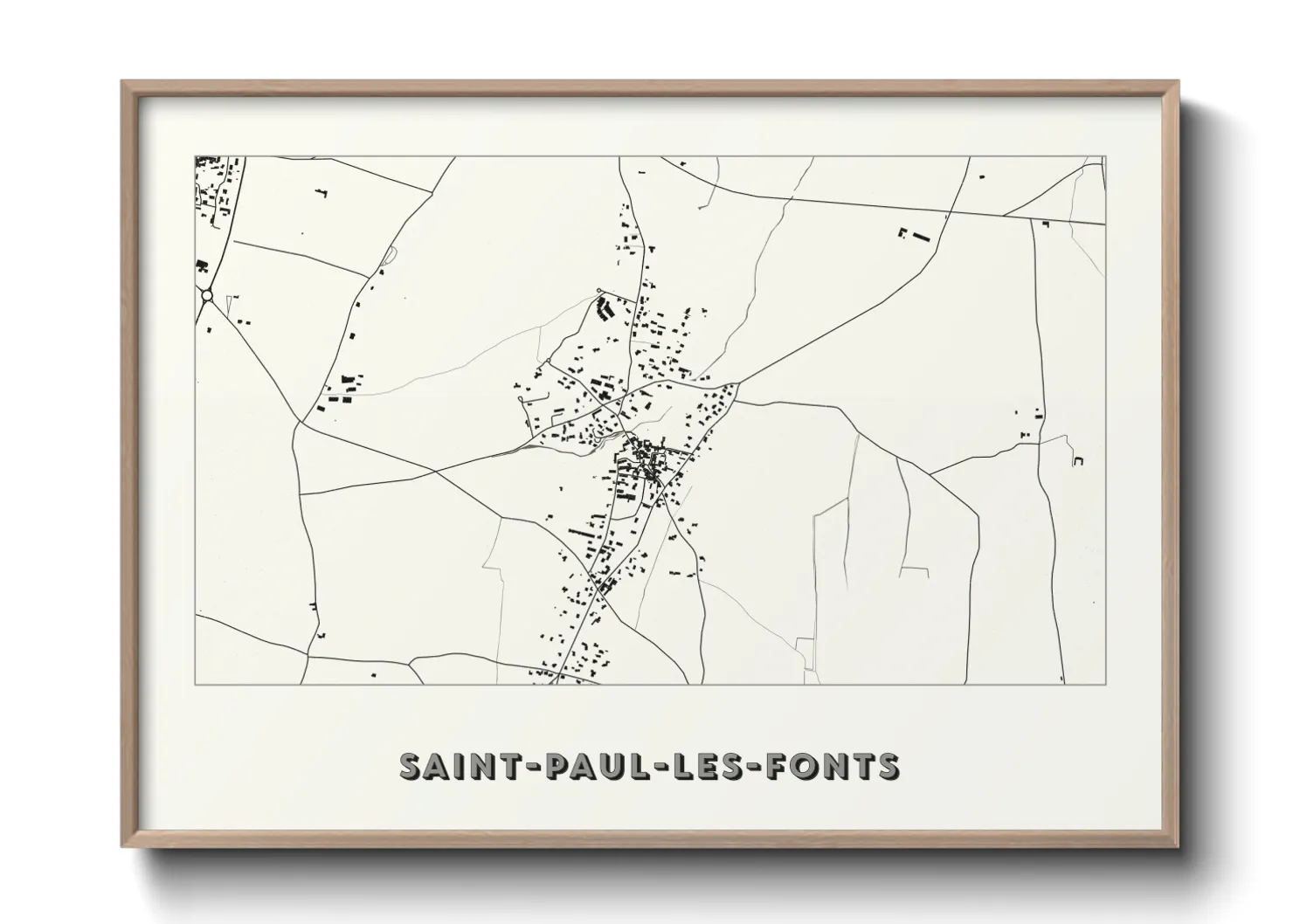 Une affiche de carte sur Saint-Paul-les-Fonts