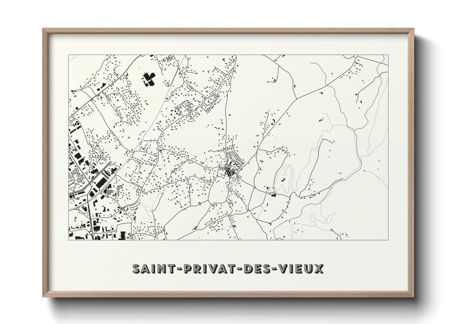 Une affiche de carte sur Saint-Privat-des-Vieux
