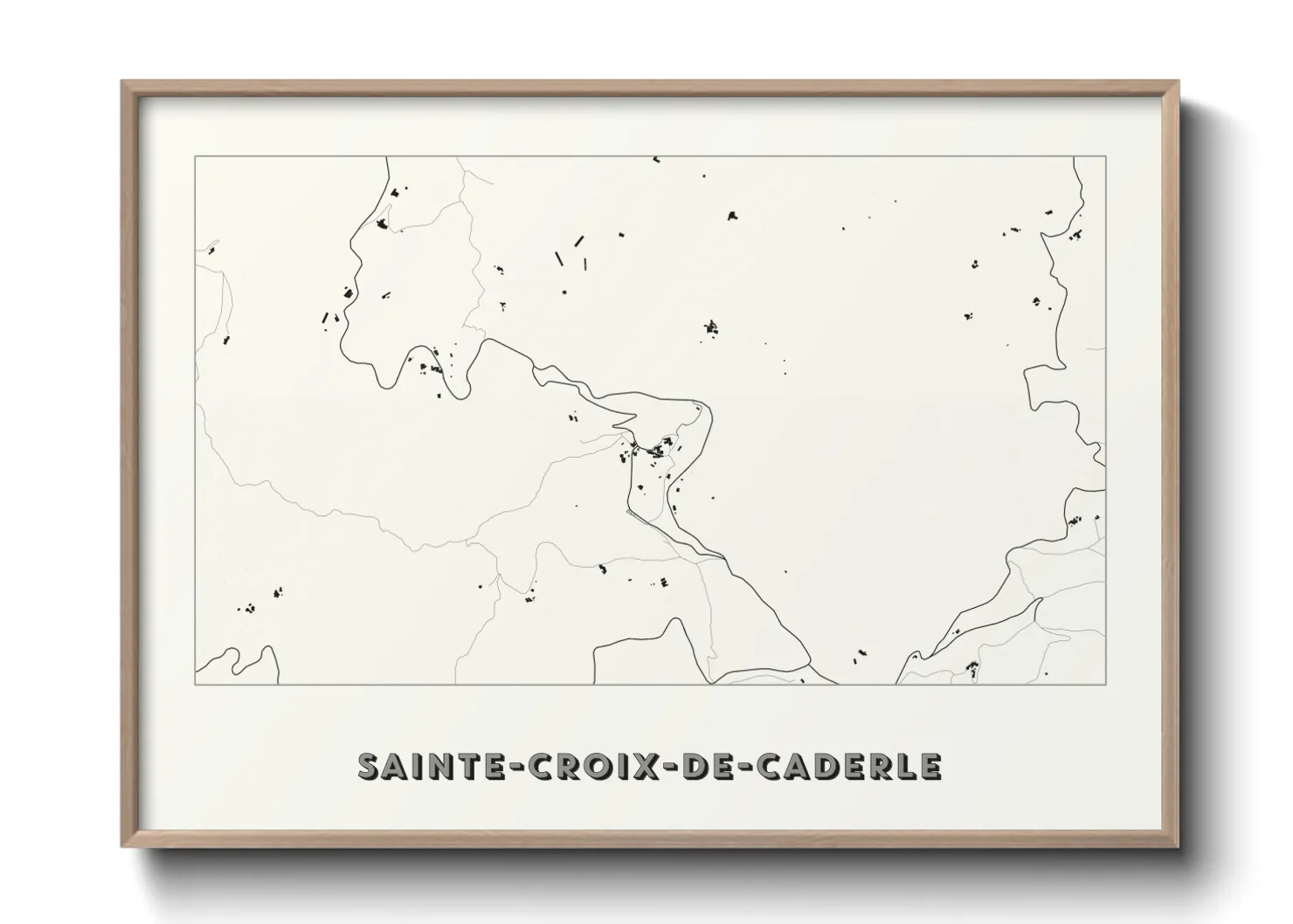 Une affiche de carte sur Sainte-Croix-de-Caderle