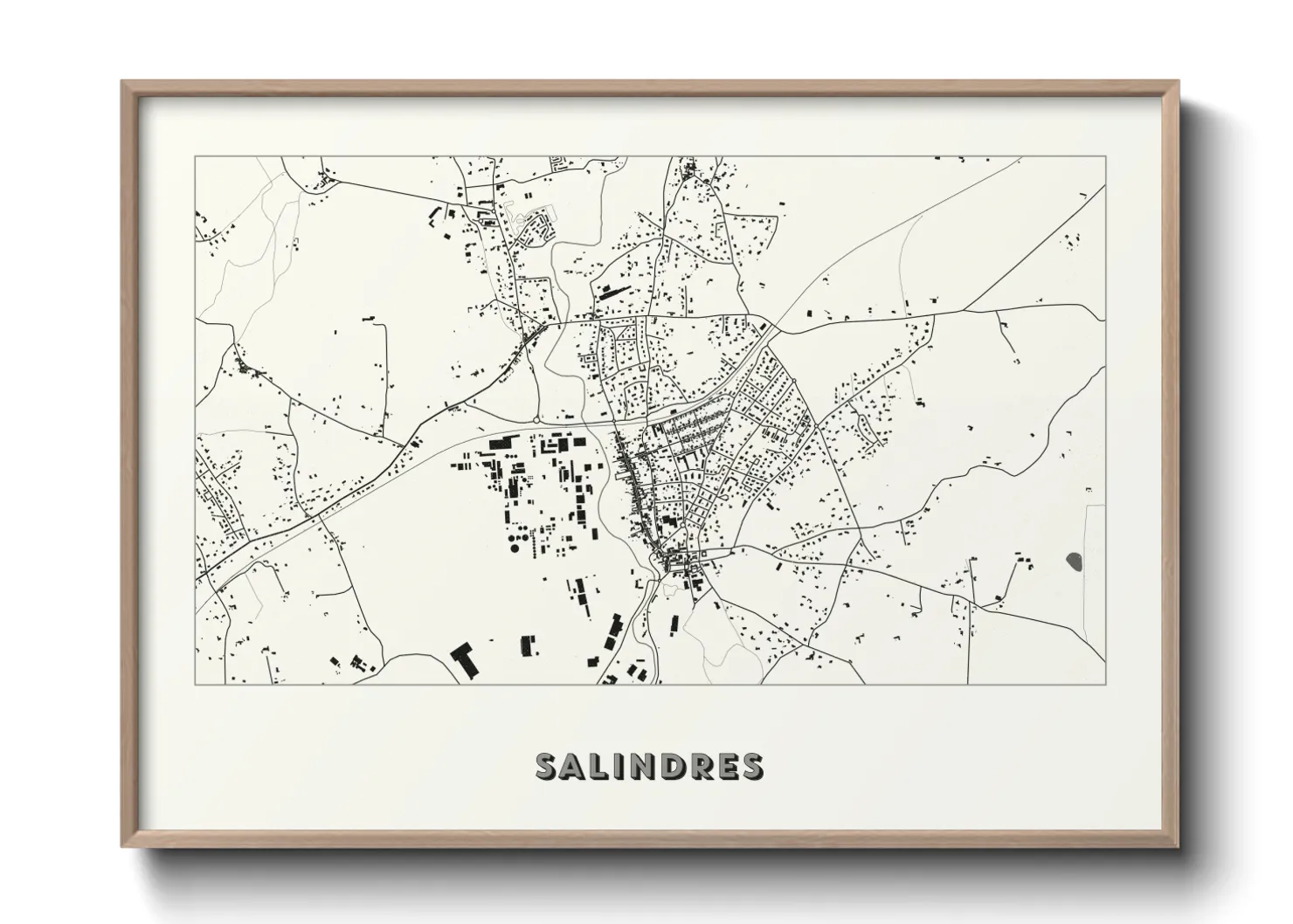 Une affiche de carte sur Salindres