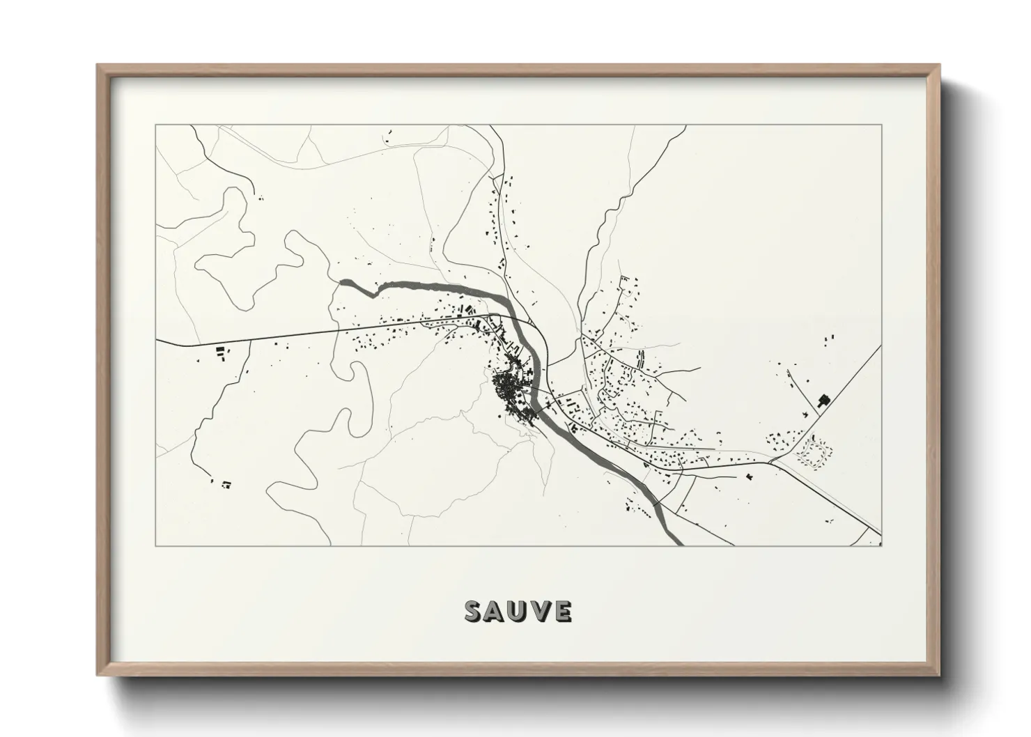Une affiche de carte sur Sauve