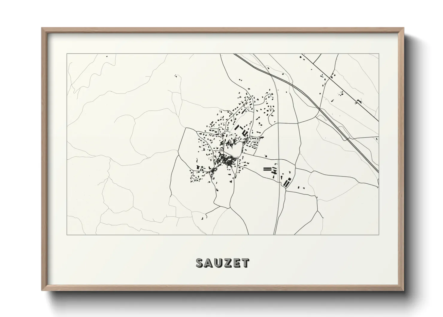 Une affiche de carte sur Sauzet