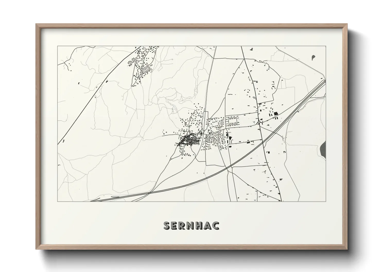 Une affiche de carte sur Sernhac