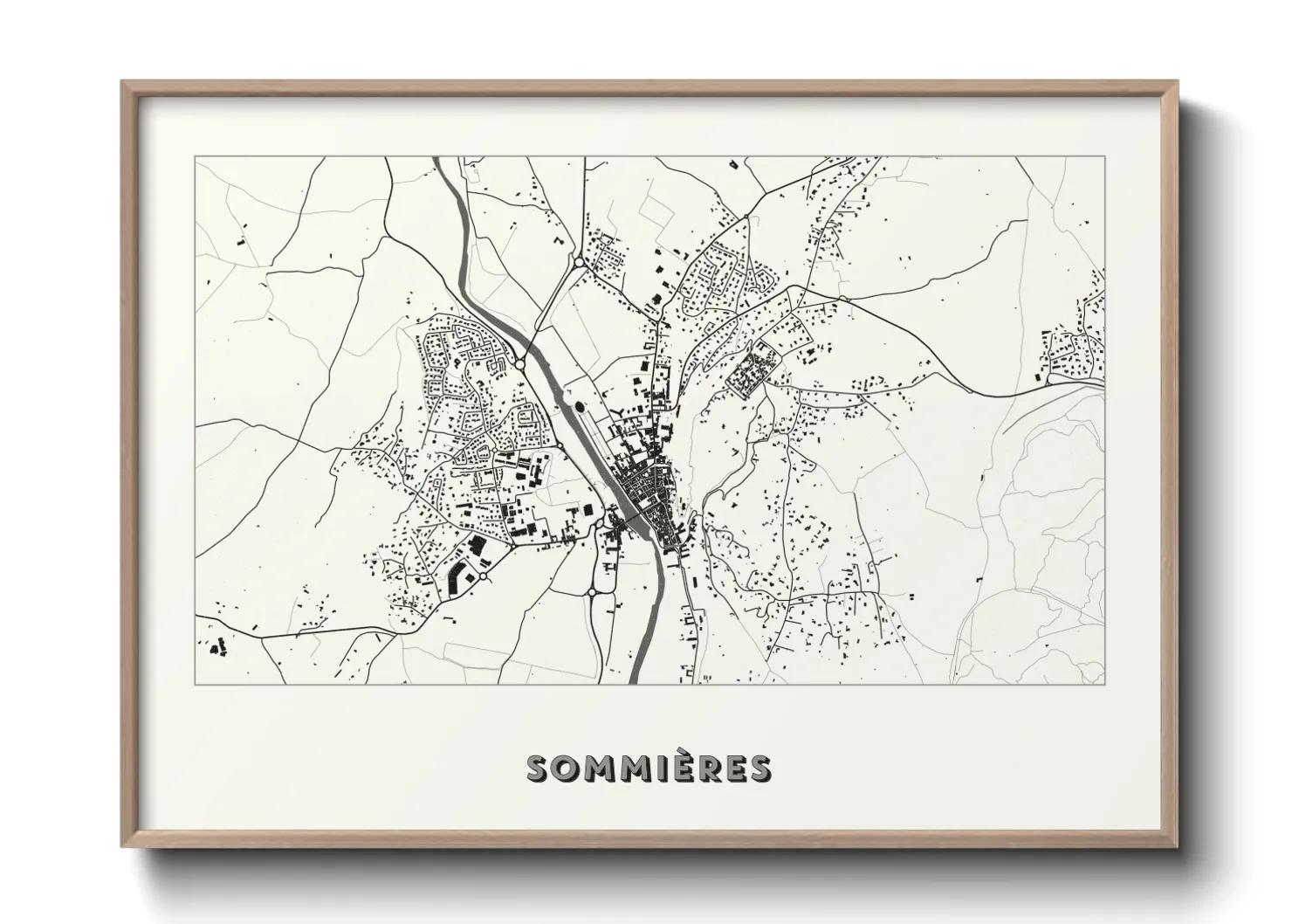 Une affiche de carte sur Sommières