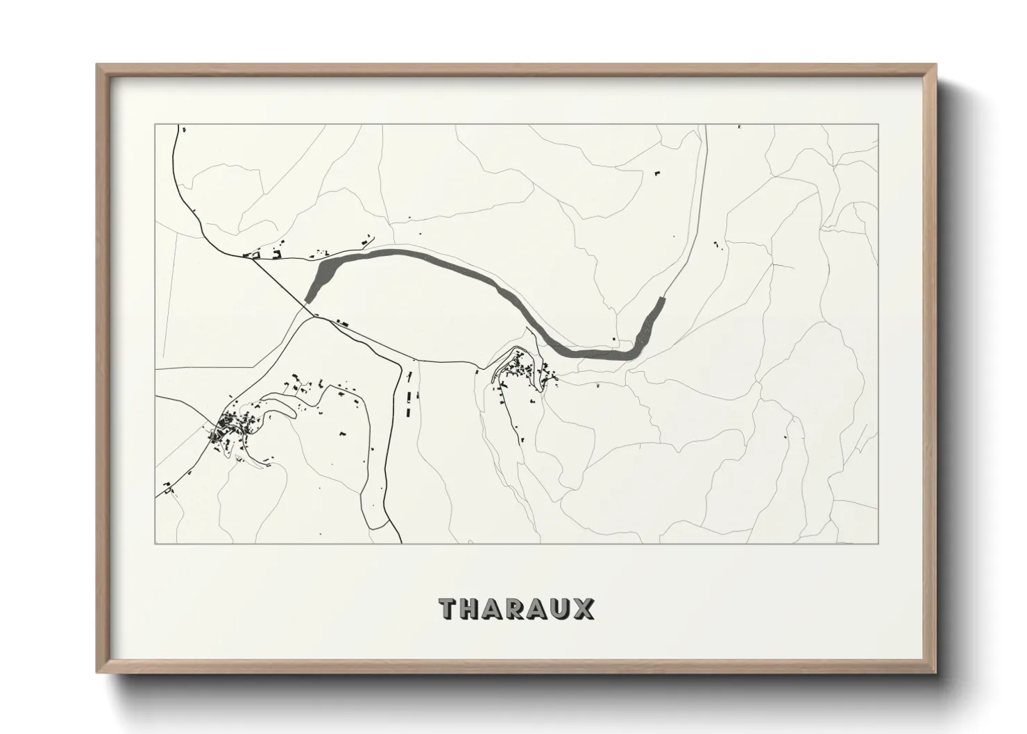 Une affiche de carte sur Tharaux