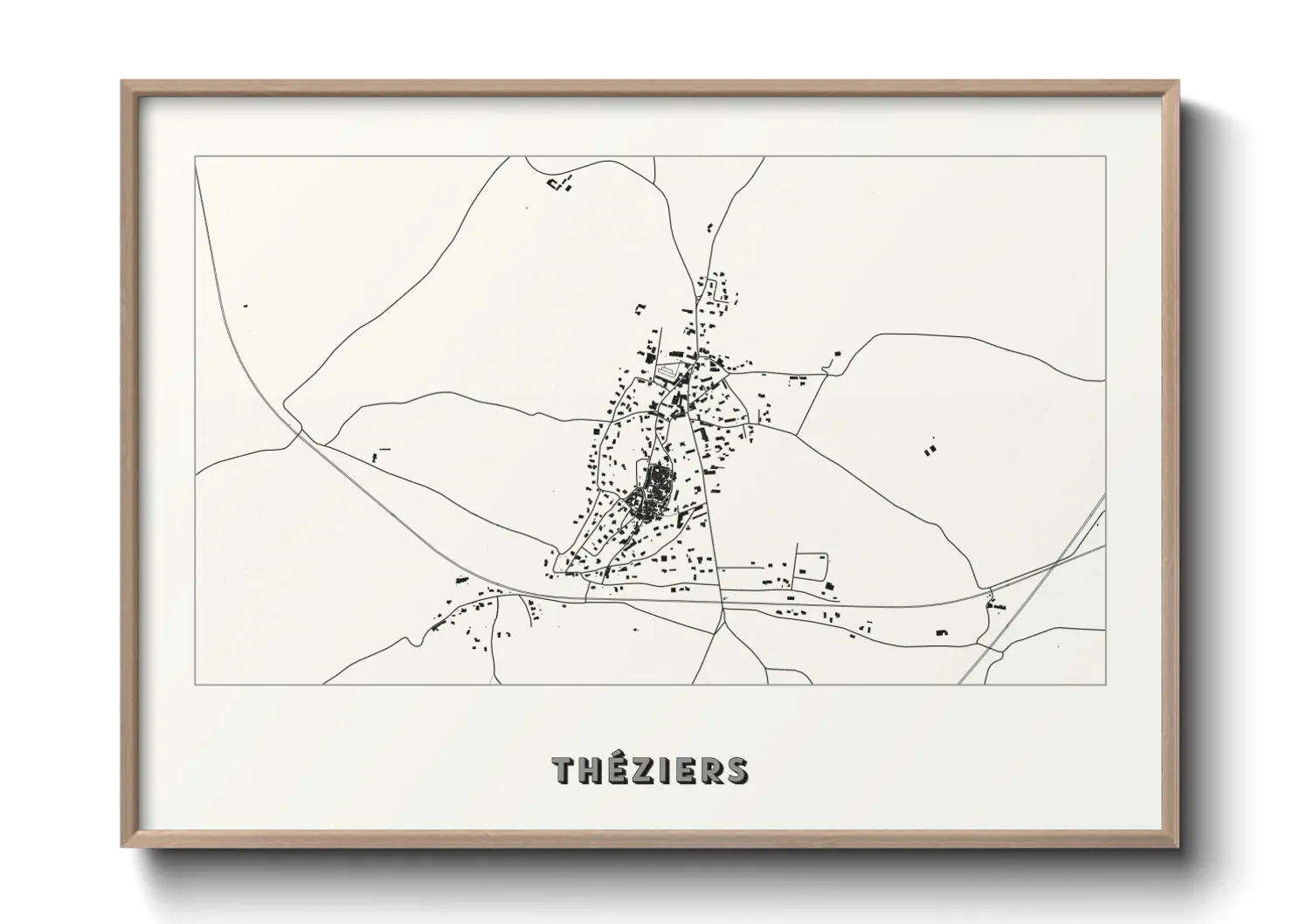 Une affiche de carte sur Théziers