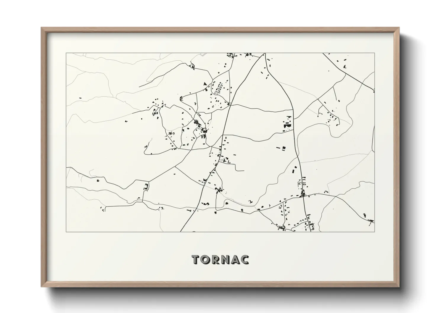 Une affiche de carte sur Tornac