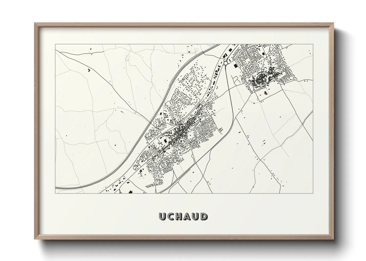 Une affiche de carte sur Uchaud
