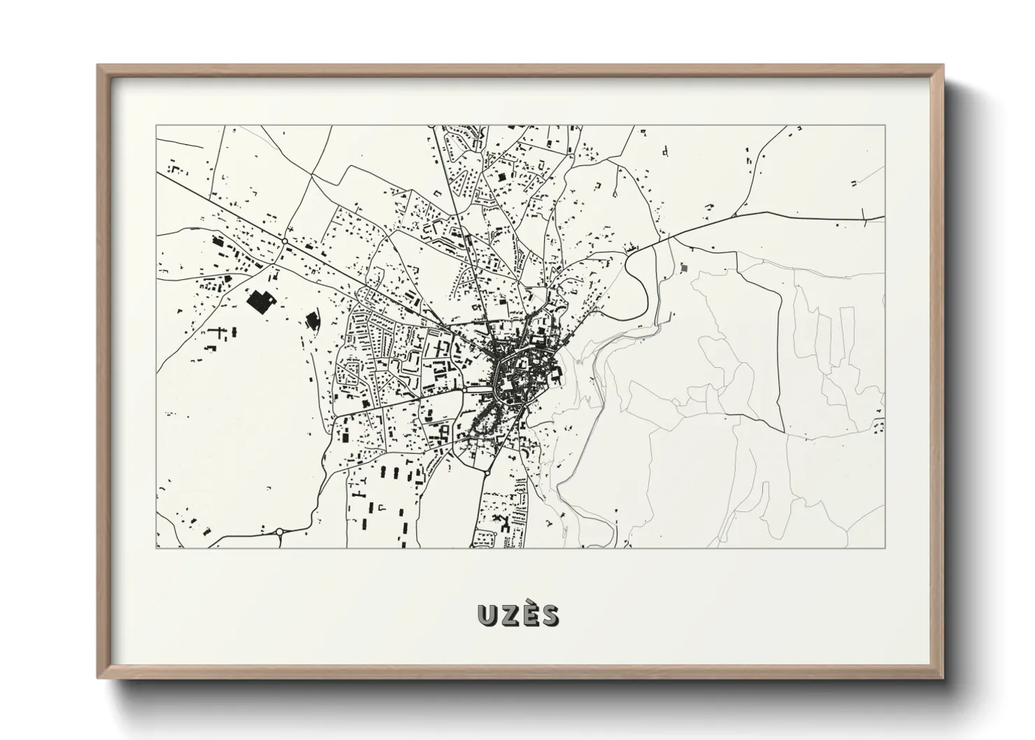 Une affiche de carte sur Uzès