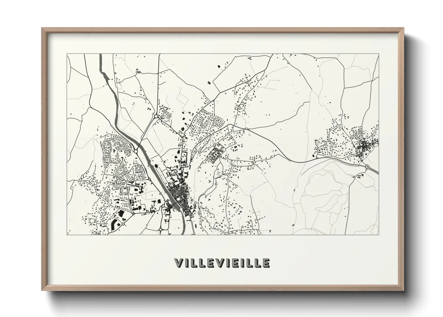 Une affiche de carte sur Villevieille