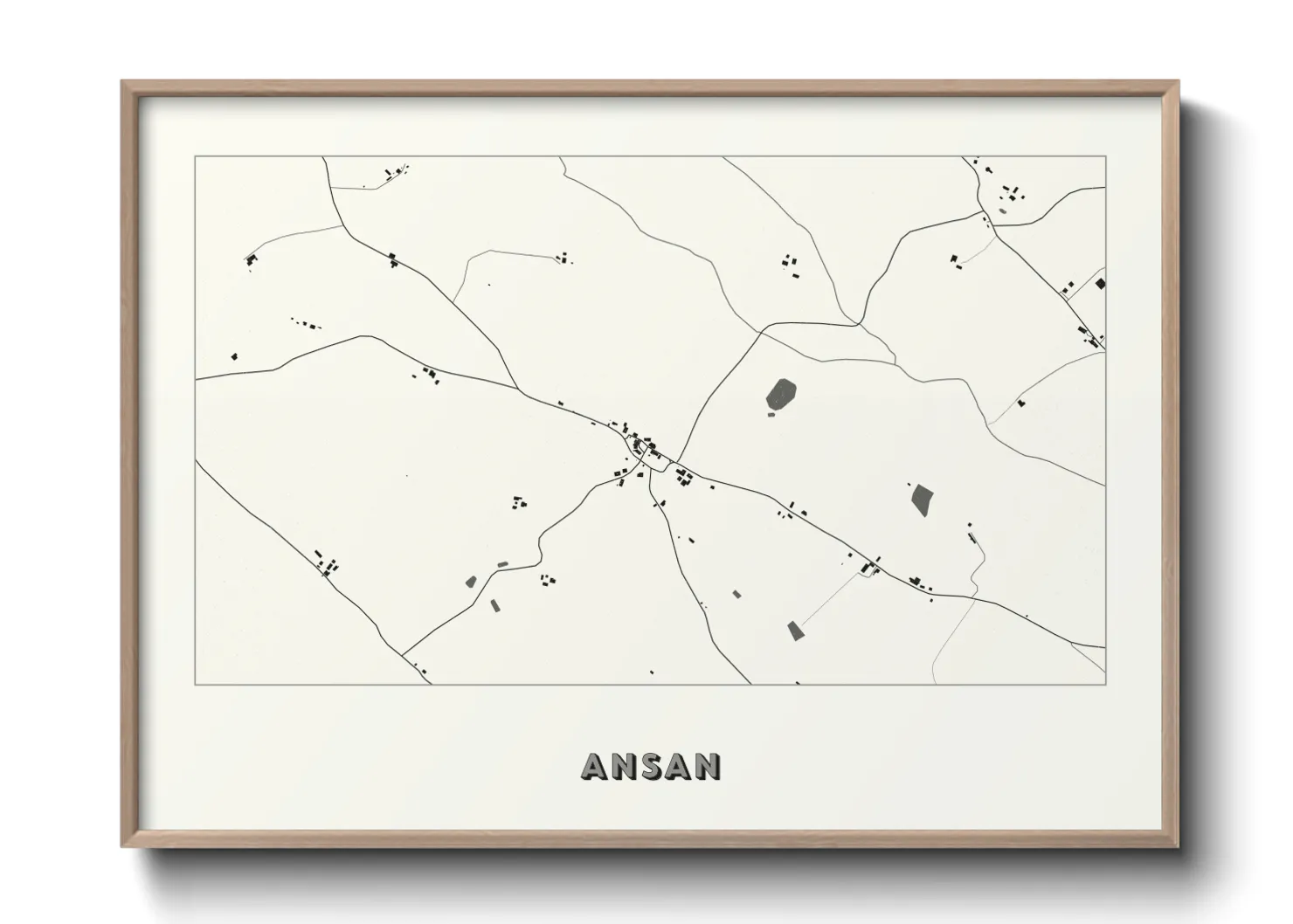 Une affiche de carte sur Ansan