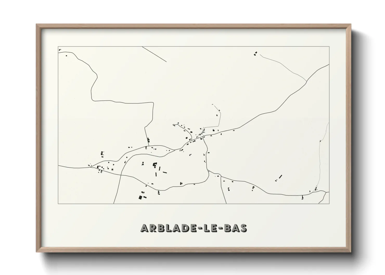 Une affiche de carte sur Arblade-le-Bas