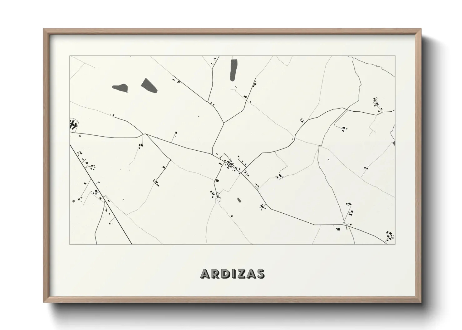 Une affiche de carte sur Ardizas