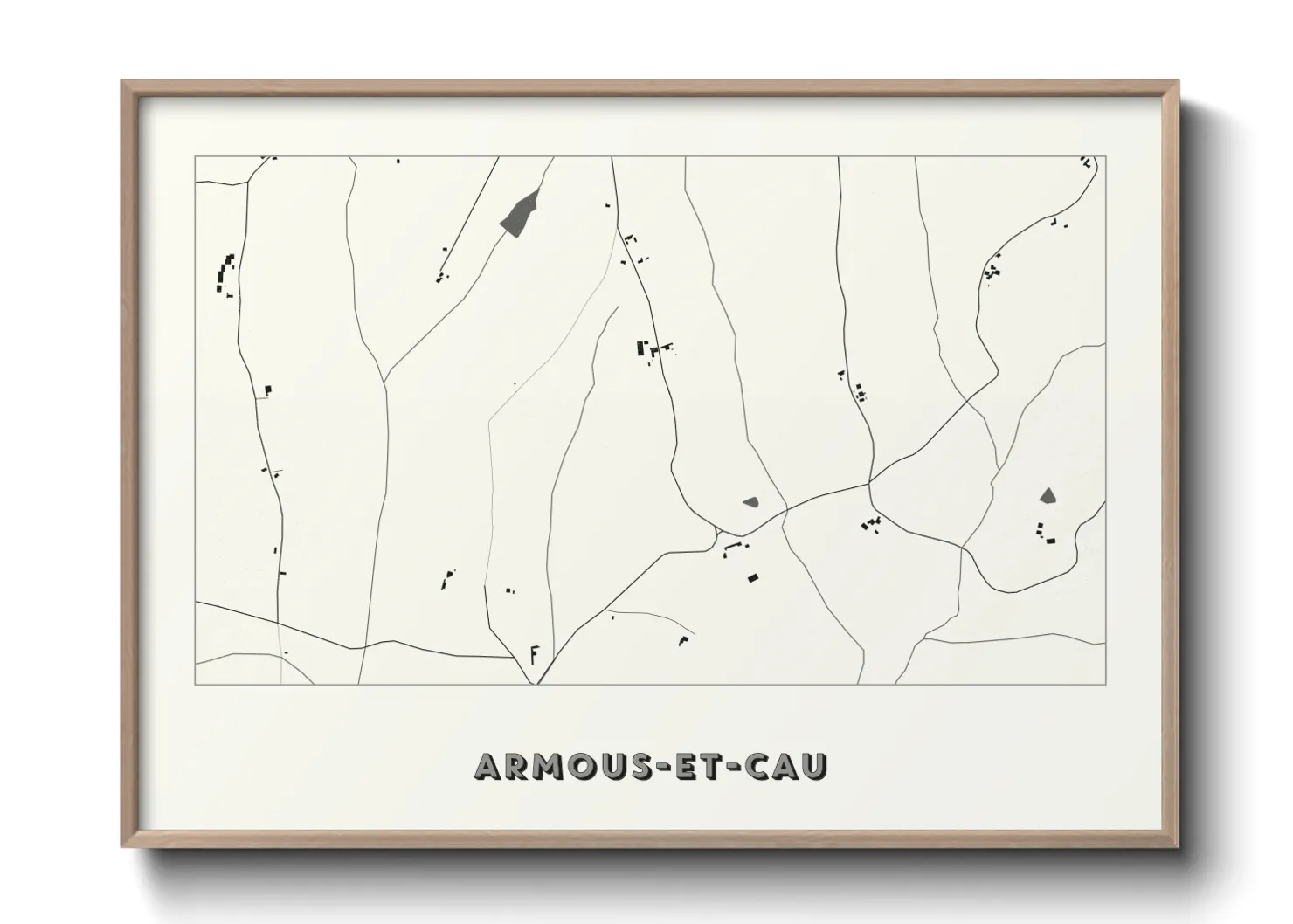 Une affiche de carte sur Armous-et-Cau