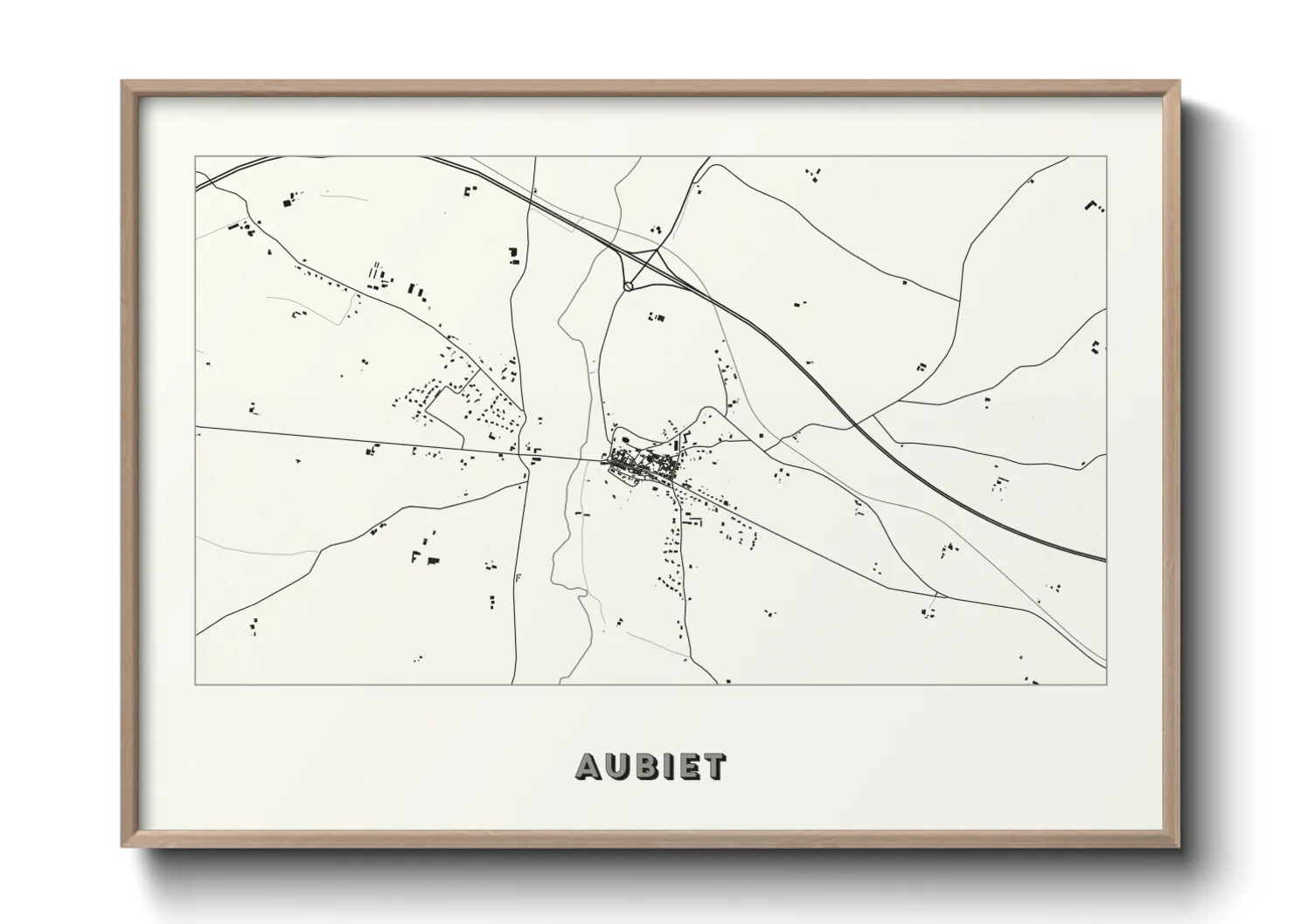 Une affiche de carte sur Aubiet