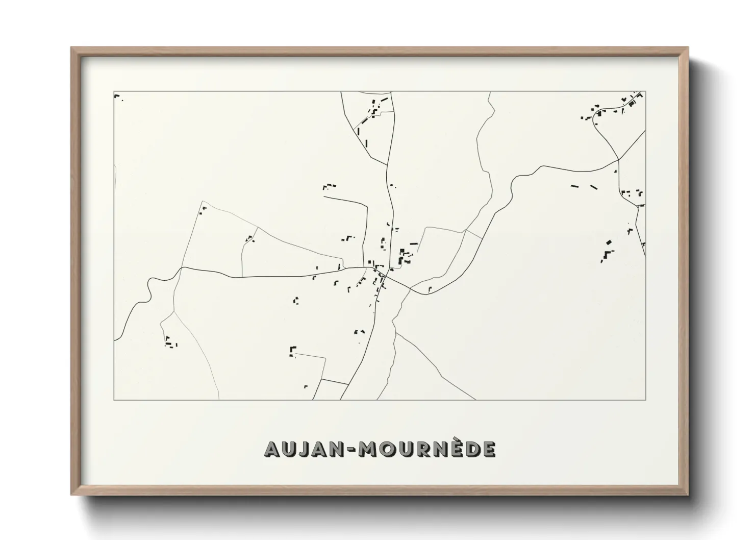 Une affiche de carte sur Aujan-Mournède