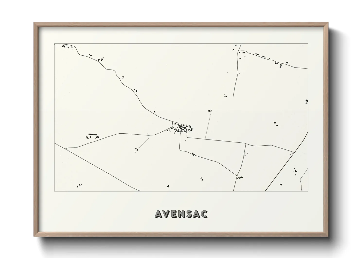 Une affiche de carte sur Avensac