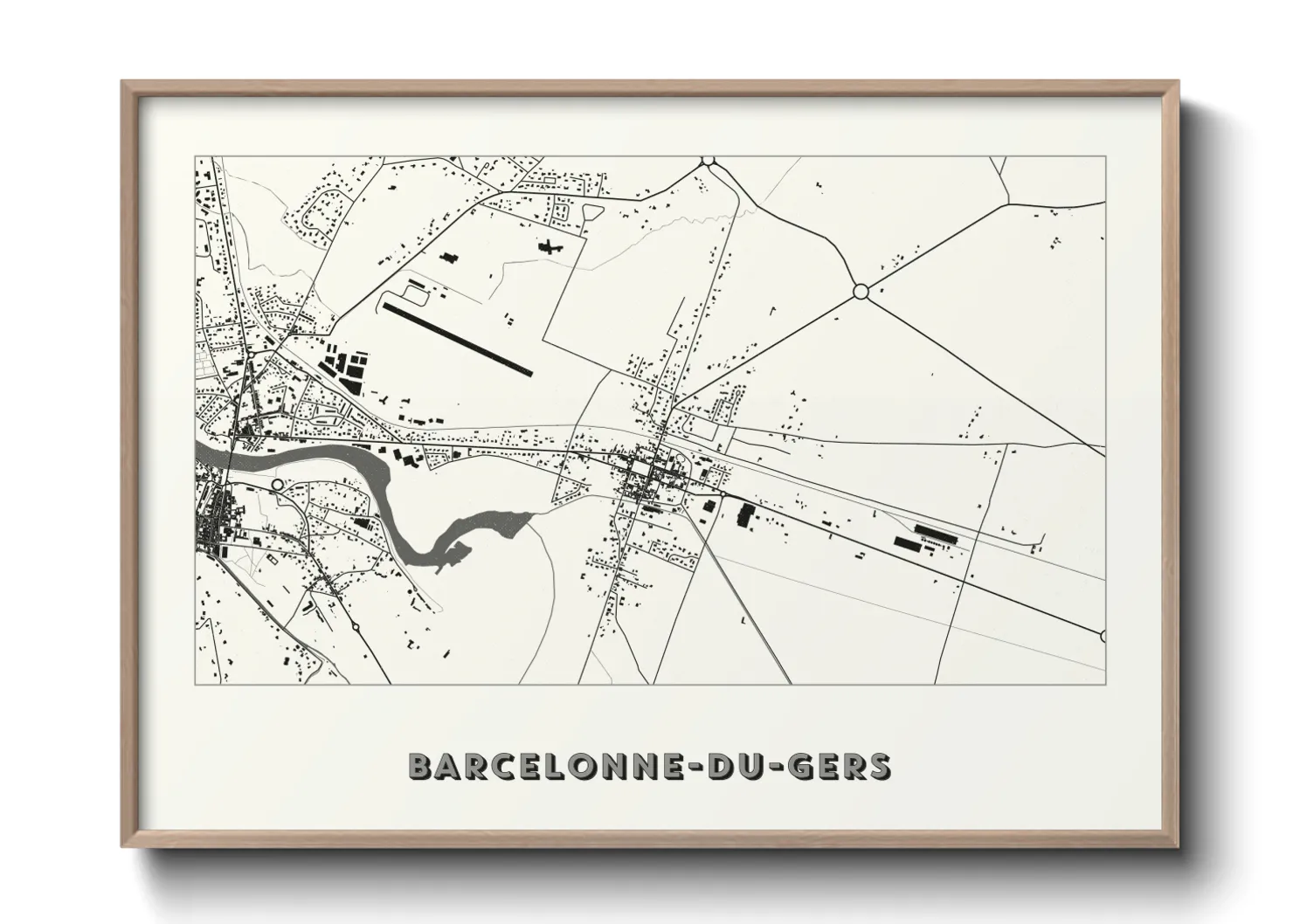 Une affiche de carte sur Barcelonne-du-Gers