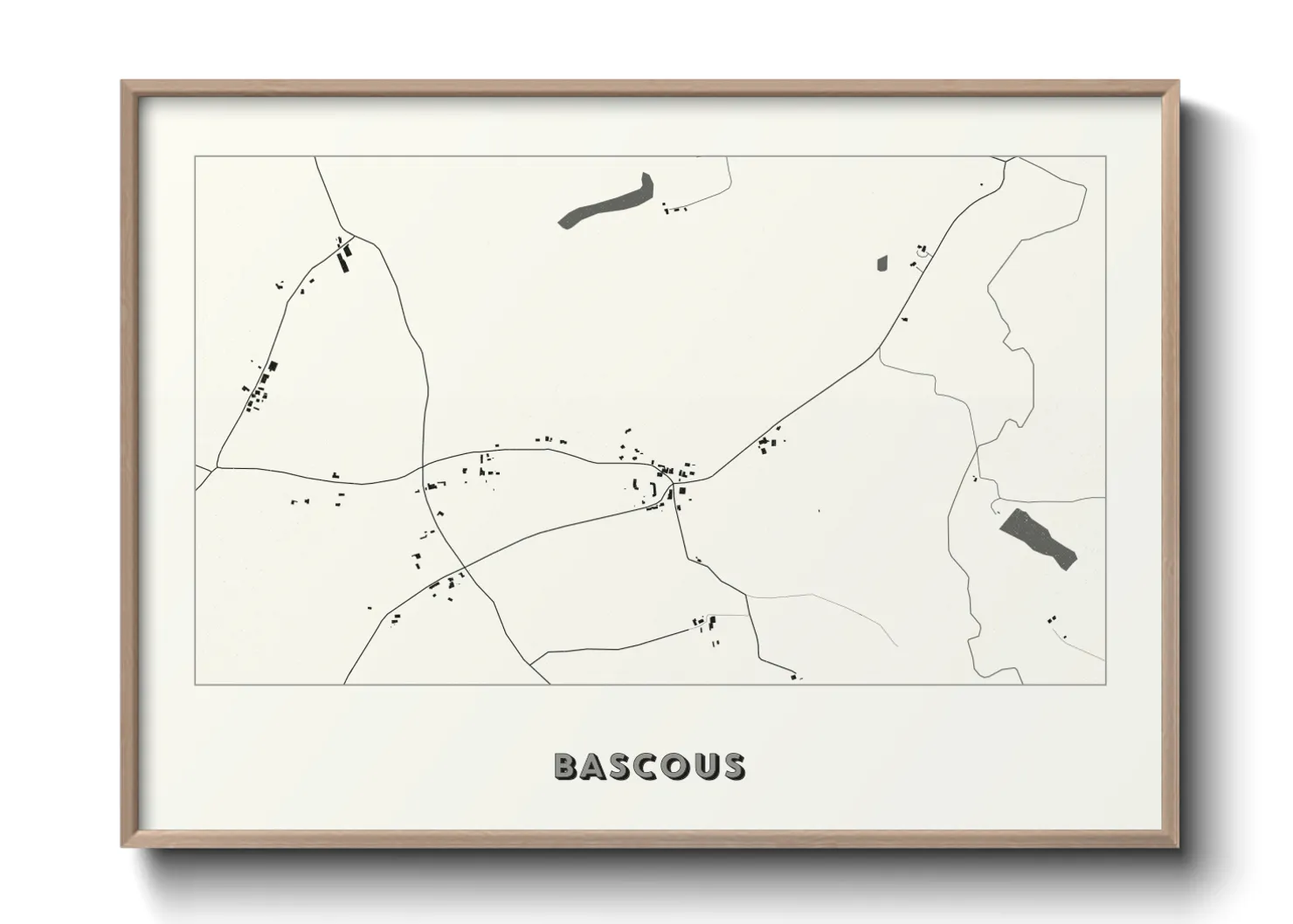 Une affiche de carte sur Bascous