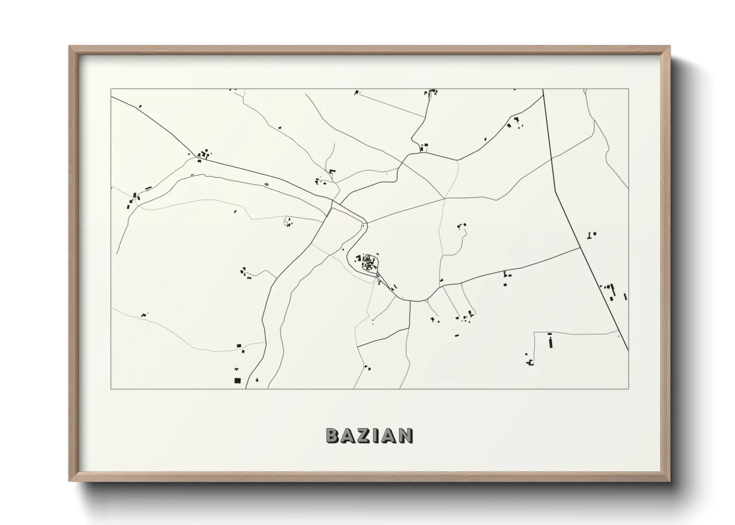 Une affiche de carte sur Bazian