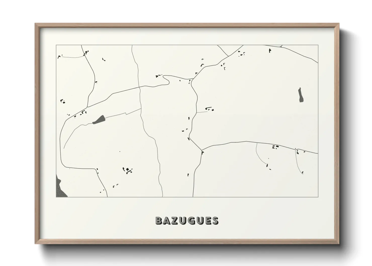 Une affiche de carte sur Bazugues