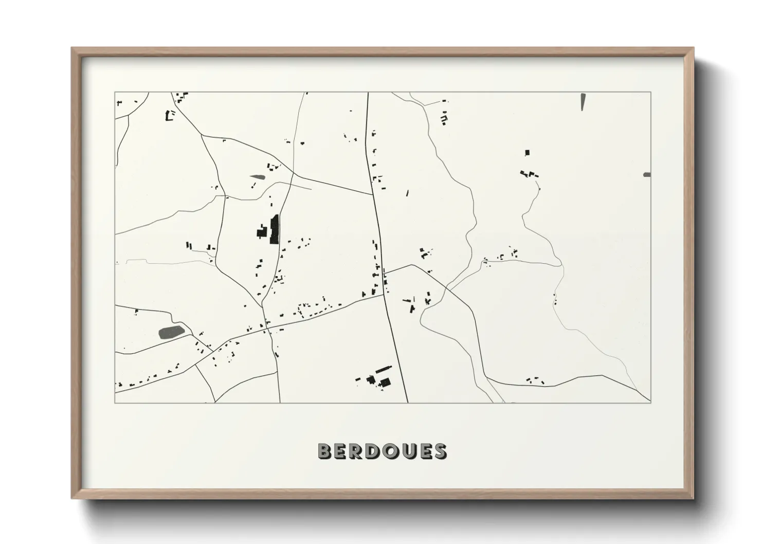 Une affiche de carte sur Berdoues