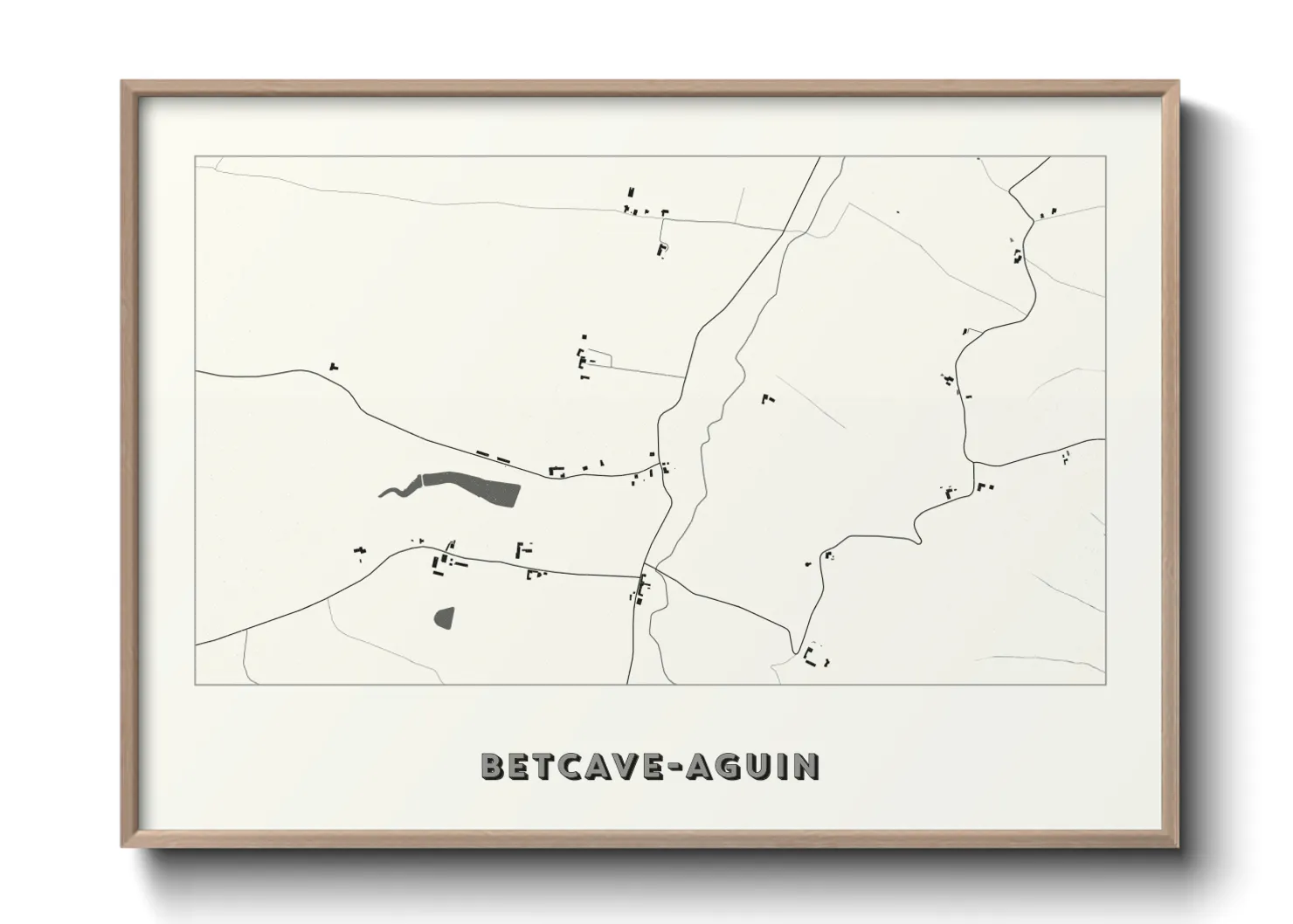 Une affiche de carte sur Betcave-Aguin