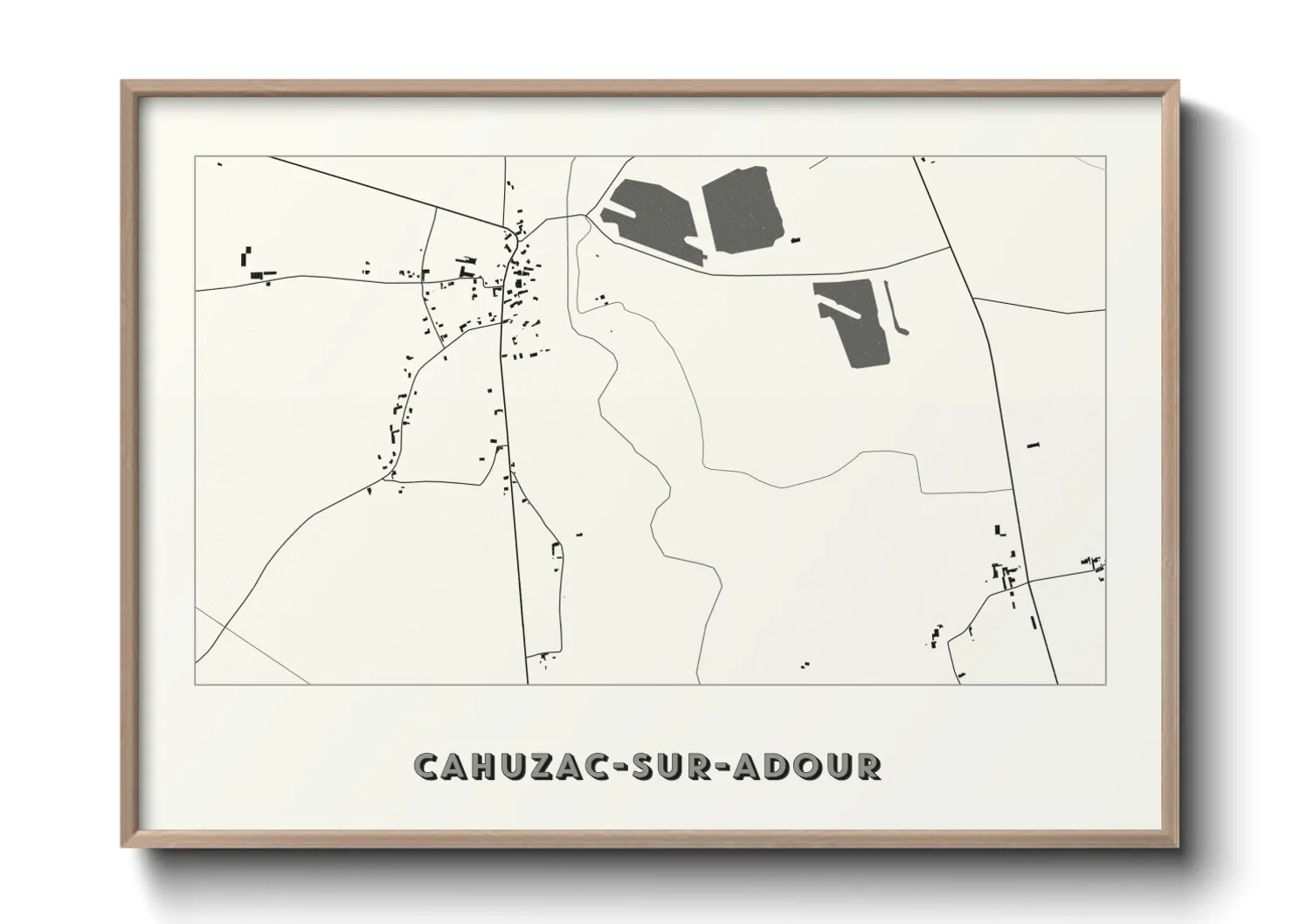 Une affiche de carte sur Cahuzac-sur-Adour