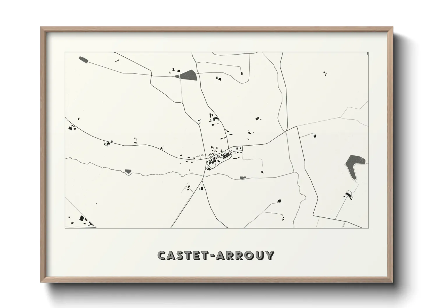 Une affiche de carte sur Castet-Arrouy