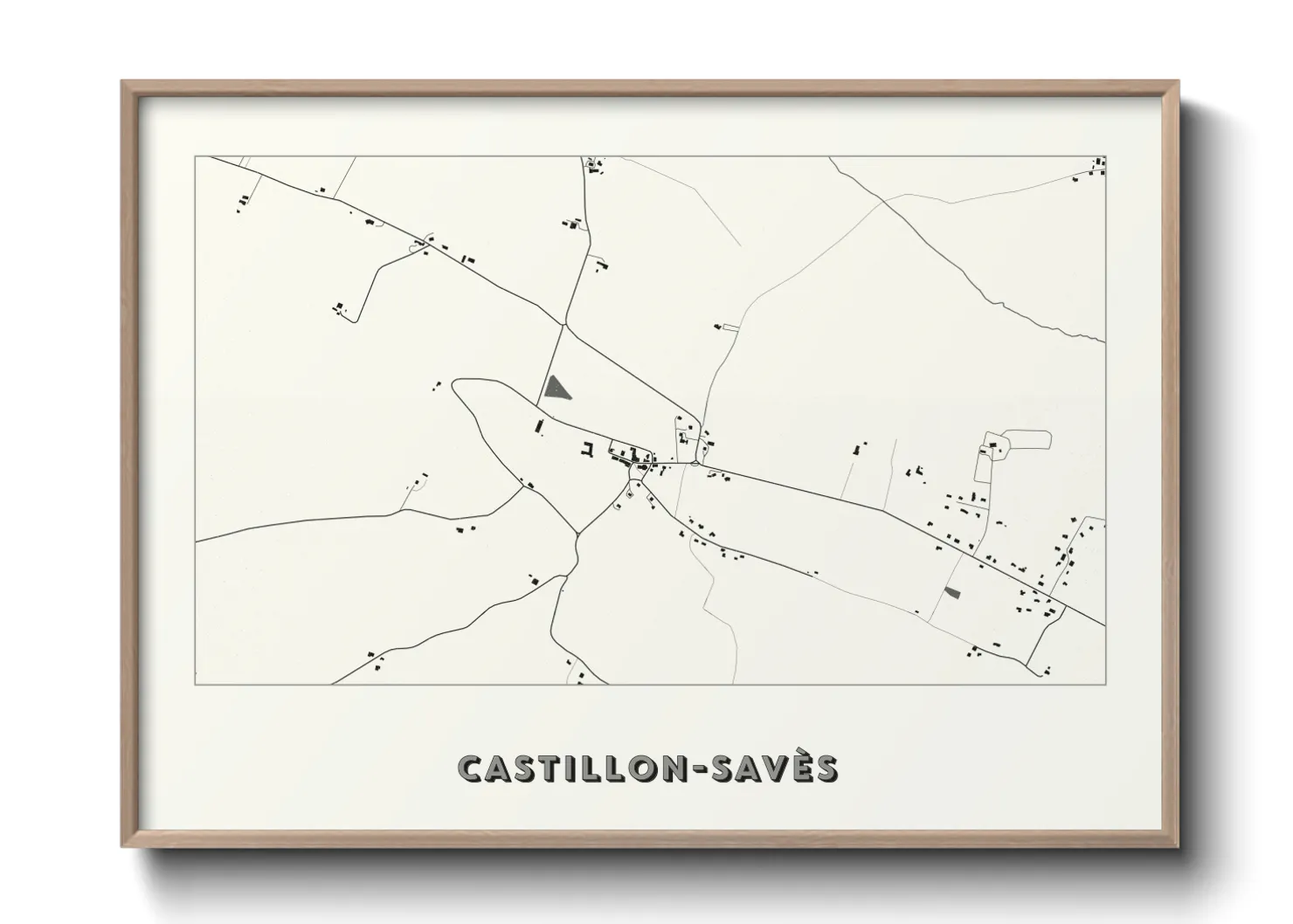 Une affiche de carte sur Castillon-Savès