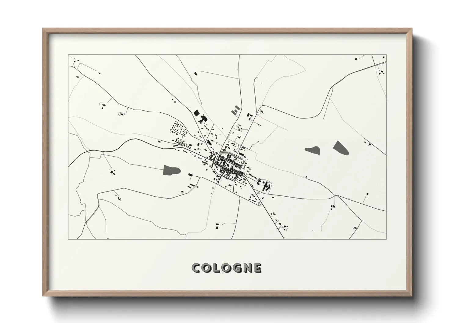 Une affiche de carte sur Cologne