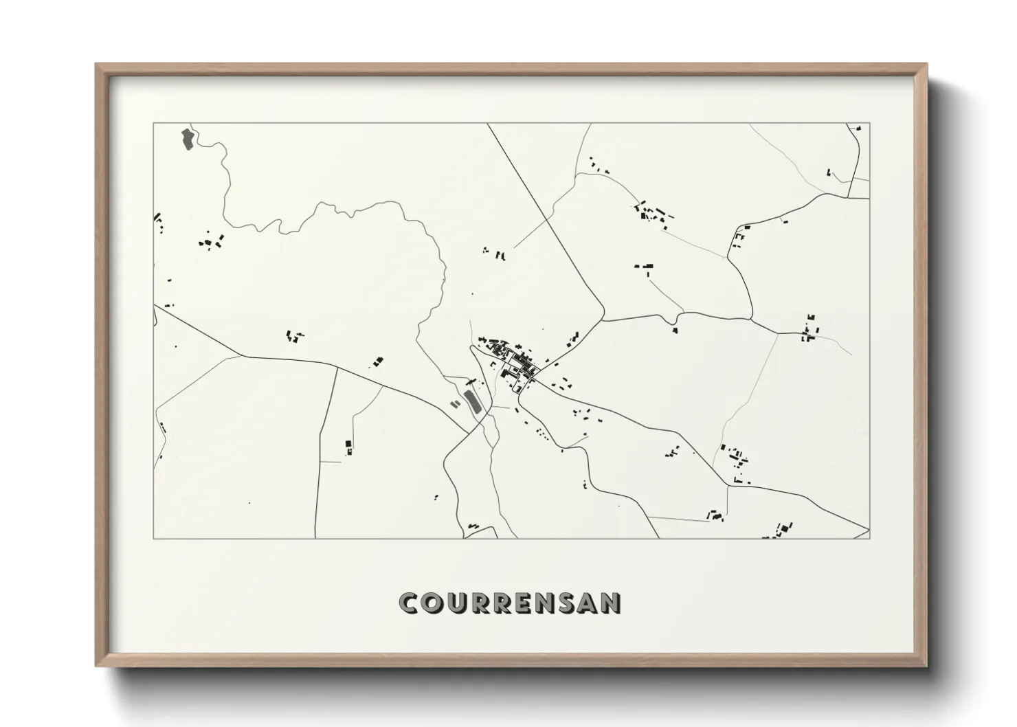 Une affiche de carte sur Courrensan