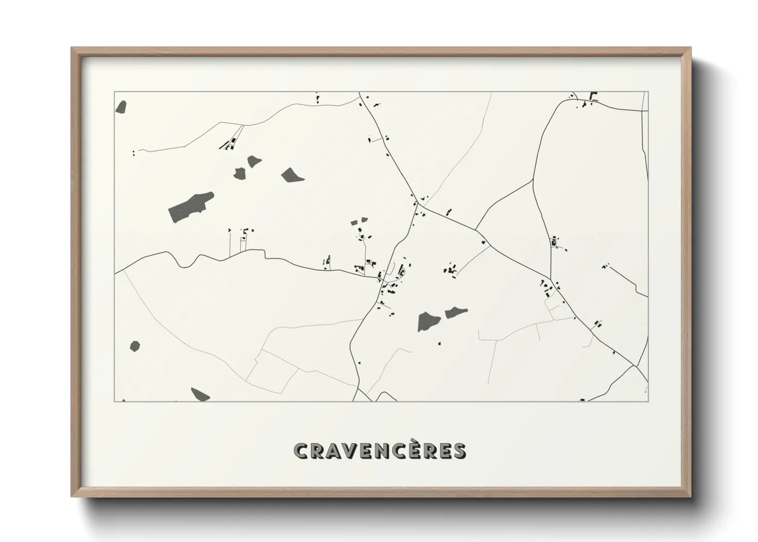 Une affiche de carte sur Cravencères