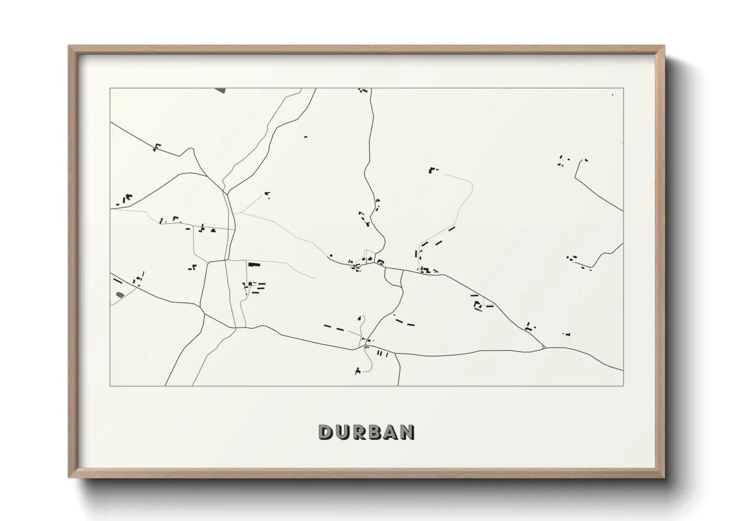 Une affiche de carte sur Durban