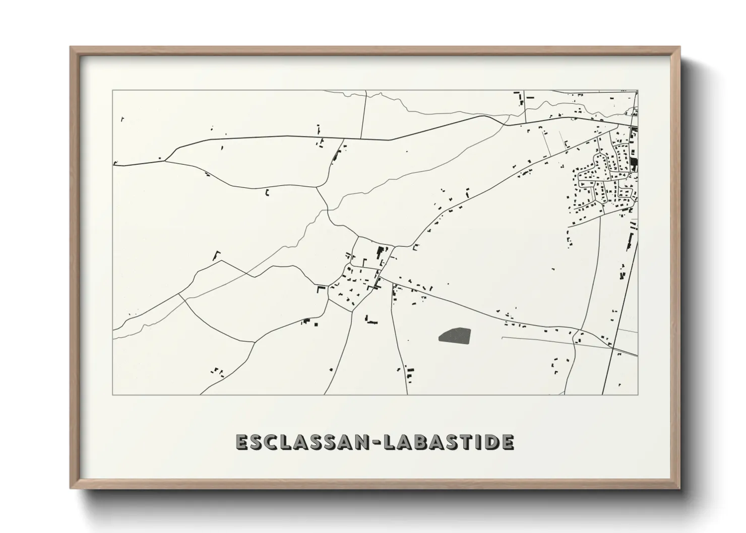 Une affiche de carte sur Esclassan-Labastide