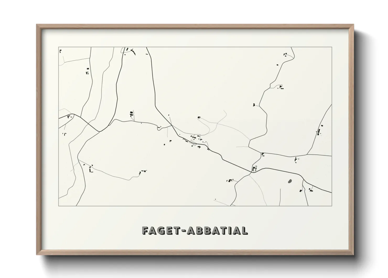 Une affiche de carte sur Faget-Abbatial