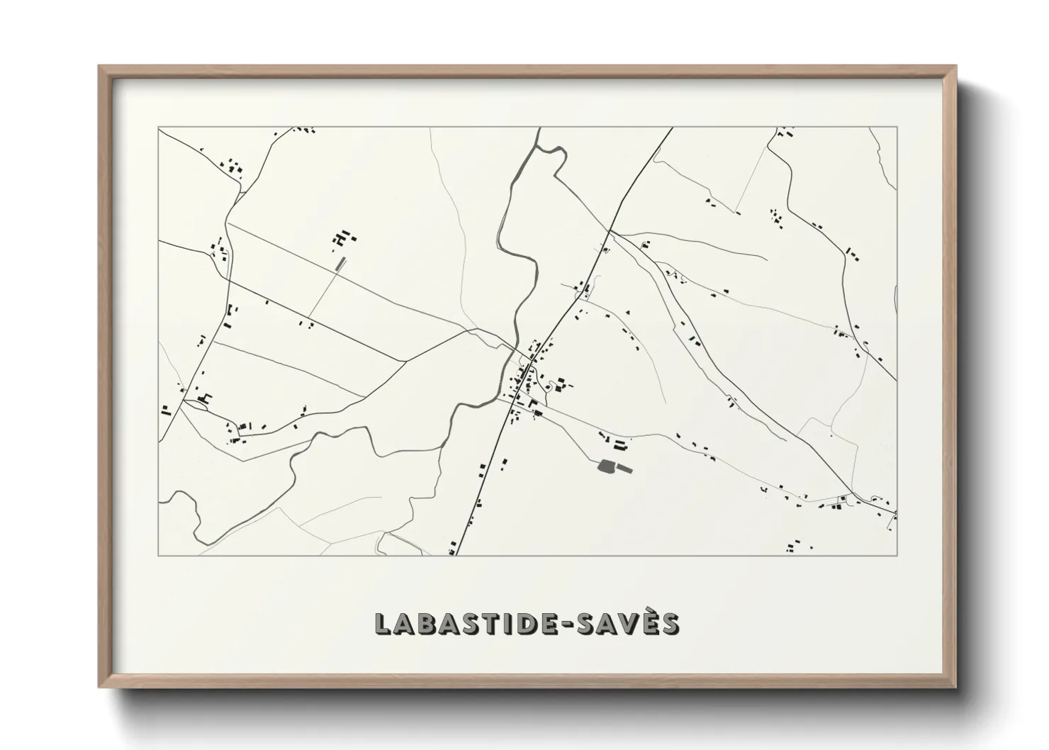 Une affiche de carte sur Labastide-Savès